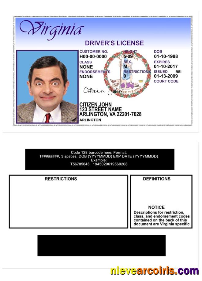 USA Virgina driving license version 2